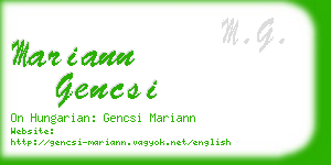 mariann gencsi business card